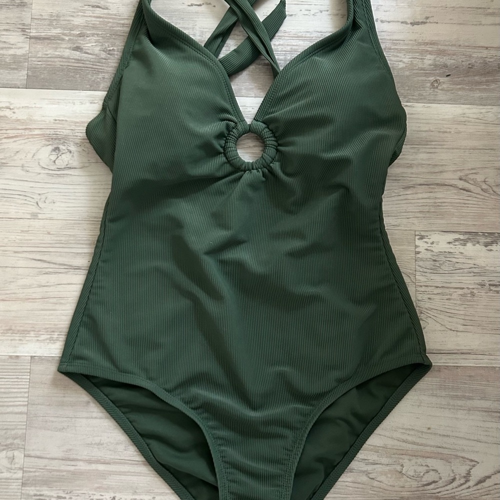 NWT Shade & Shore Olive Green Swimsuit